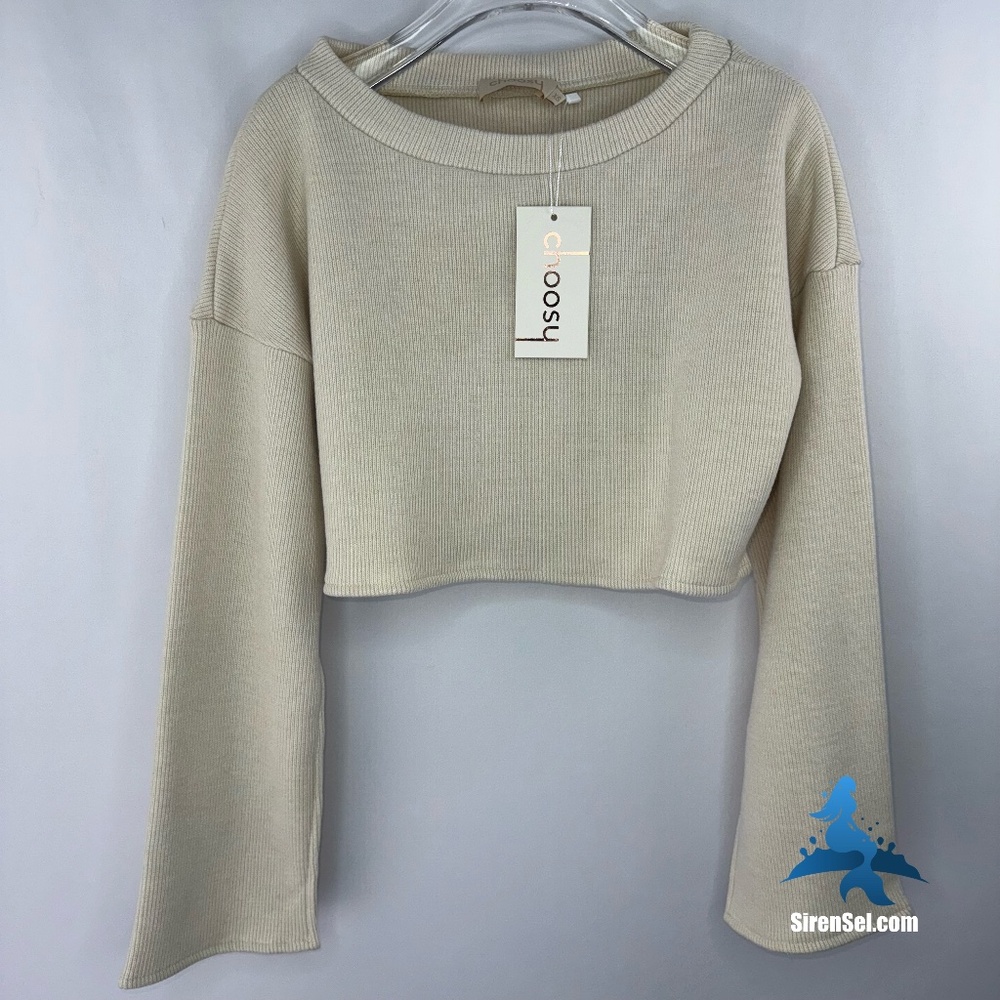 1158 NWT Choosy Elsa Crop Sweater – Size XS – Cream